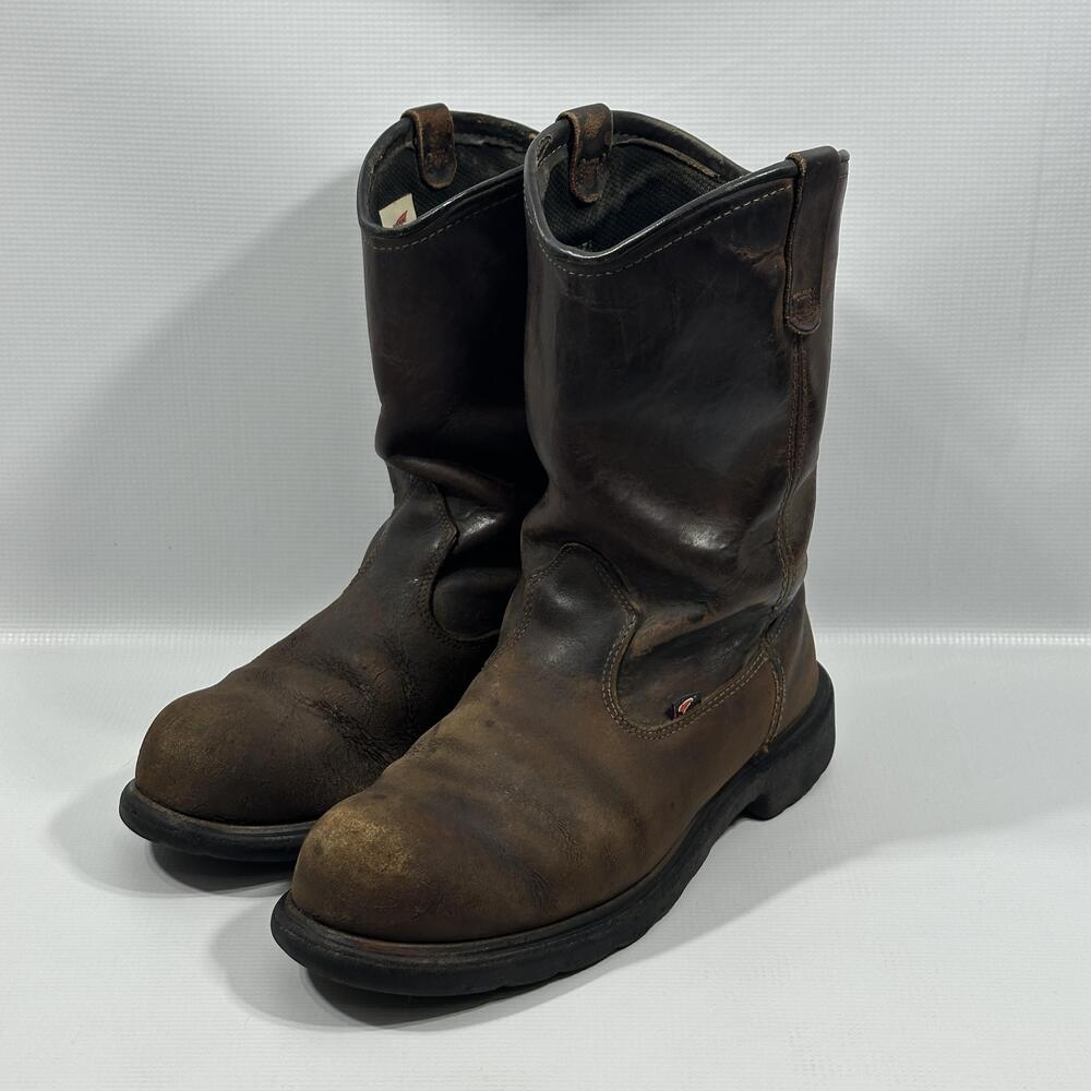 Red Wing Shoes Boots Mens Size 9 Brown Leather Waterproof Pull On Work 1172